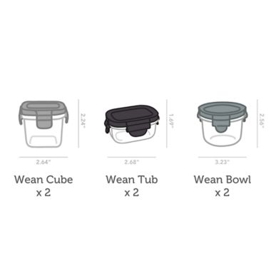 Wean Green&reg; 6-Pack Baby Feeding Starter Set with Smart Clip Lids. View a larger version of this product image.