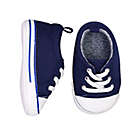 Alternate image 0 for On the Goldbug&trade; Size 3-6M Low-Top Lace Canvas Sneaker in Navy