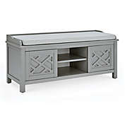 Coventry Wood Storage Bench with Cushion in Grey