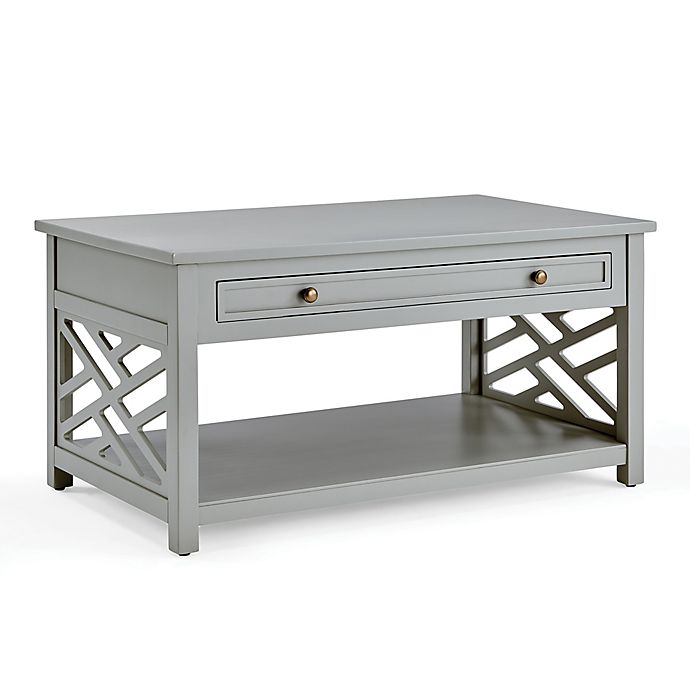 Alaterre Coventry 36u0022W Wood Coffee Table with 1-Drawer, Gray