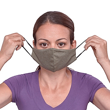 London Luxury&reg; 2-Pack Adult Fabric Face Masks in Heather/Olive. View a larger version of this product image.