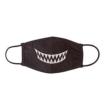 London Luxury&reg; 2-Pack Kids&#39; Smile Fabric Face Masks in Black. View a larger version of this product image.