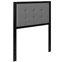 Flash Furniture Twin Tufted Metal Headboard in Dark Grey