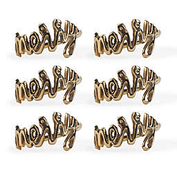 "Merry" Napkin Rings in Gold (Set of 6)
