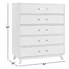 Alternate image 4 for Oxford Baby Holland 5-Drawers Chest in White