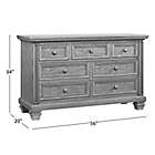Alternate image 2 for Oxford Baby Richmond 7-Drawer Double Dresser in Brushed Grey