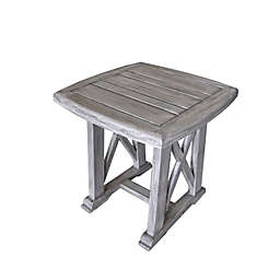Courtyard Casual Surf Side Outdoor Side Table in Grey
