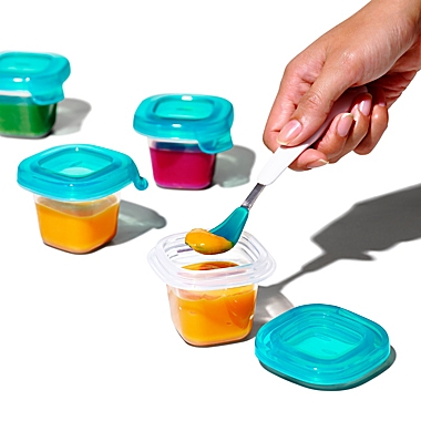 OXO Tot&reg; 6-Pack 2 oz. Silicone Baby Food Storage Blocks in Teal. View a larger version of this product image.