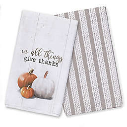 In All Thing Give Thanks Pumpkins Tea Towel Set