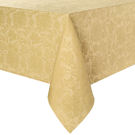 Alternate image 1 for Holiday Medley 60-Inch x 120-Inch Christmas Tablecloth in Gold