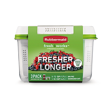 Rubbermaid&reg; Freshworks&reg; 3-Piece Produce Saver Set in Clear. View a larger version of this product image.