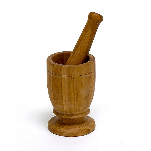 Alternate image 1 for IMUSA Bamboo Mortar and Pestle