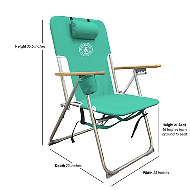 Carribean Joe High Weight Beach Chair in Teal. View a larger version of this product image.