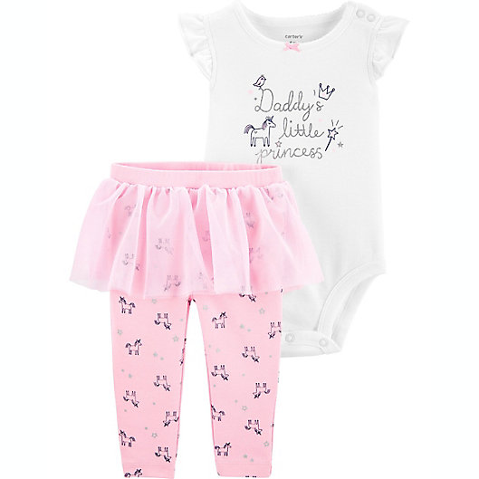 Alternate image 1 for carter's® 2-Piece Daddy's Little Princess Bodysuit and Tutu Pant Set in Pink