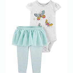 carter's® Size 18M 2-Piece Butterfly Bodysuit and Tutu Pant Set in Mint