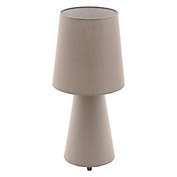 EGLO Carpara 2-Light Table Lamp in Taupe with Cone Fabric Shade