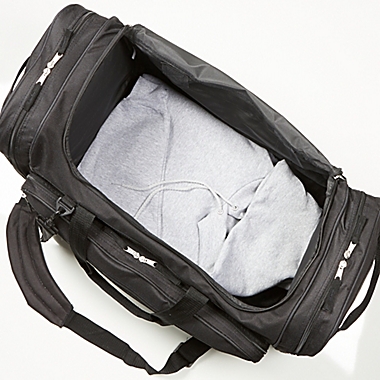 Woodland Embroidered Duffle Bag in Black. View a larger version of this product image.