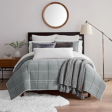 UGG&reg; Bakersfield 3-Piece Full/Queen Duvet Cover Set in Grey Plaid. View a larger version of this product image.
