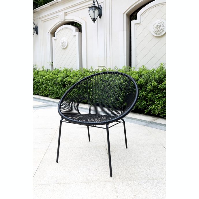 Destination Summer Outdoor Round String Chair in Black Bed Bath and Beyond Canada