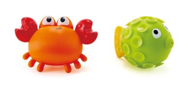Hape 2-Piece Rock Pool Squirter Bath Toy Set in Red/Green