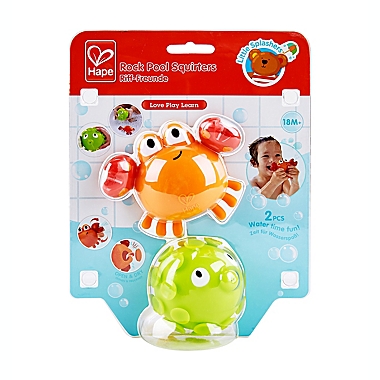 Hape 2-Piece Rock Pool Squirter Bath Toy Set in Red/Green. View a larger version of this product image.