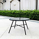 Alternate image 1 for Destination Summer Round Wicker Patio Side Table in Black