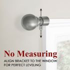 Alternate image 2 for Maytex Premium Smart Ball 18 to 48-Inch Adjustable Single Curtain Rod Set in Brushed Nickel