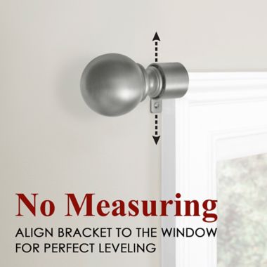 Maytex Premium Smart Ball 18 to 48-Inch Adjustable Single Curtain Rod Set in Brushed Nickel. View a larger version of this product image.