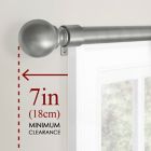 Alternate image 5 for Maytex Premium Smart Ball 18 to 48-Inch Adjustable Single Curtain Rod Set in Brushed Nickel