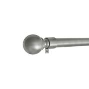 Maytex Premium Smart Ball 18 to 48-Inch Adjustable Single Curtain Rod Set in Brushed Nickel