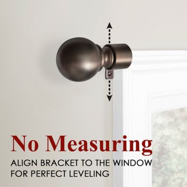 Maytex Premium Smart 18 to 48-Inch Adjustable Single Curtain Rod Set in Bronze. View a larger version of this product image.