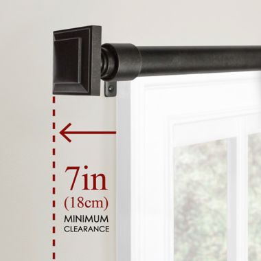 Maytex Premium Smart 18 to 48-Inch Adjustable Single Curtain Rod Set in Aged Iron. View a larger version of this product image.