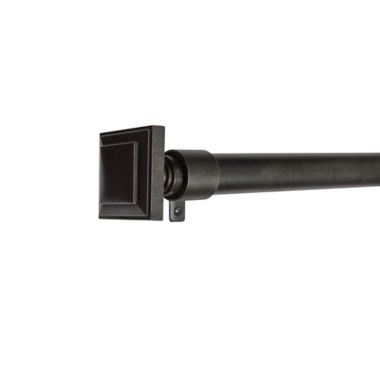 Maytex Premium Smart 18 to 48-Inch Adjustable Single Curtain Rod Set in Aged Iron. View a larger version of this product image.