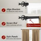Alternate image 1 for Maytex Premium Smart 48-Inch to 120-Inch Adjustable Single Curtain Rod Set in Black