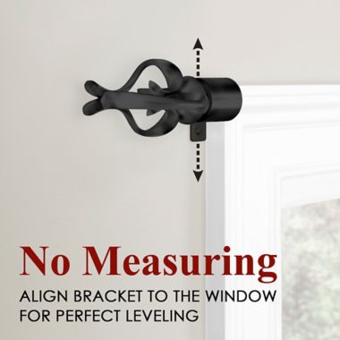 Maytex Premium Smart 48-Inch to 120-Inch Adjustable Single Curtain Rod Set in Black. View a larger version of this product image.