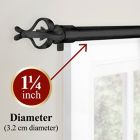 Alternate image 3 for Maytex Premium Smart 48-Inch to 120-Inch Adjustable Single Curtain Rod Set in Black