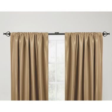 Maytex Premium Smart 48-Inch to 120-Inch Adjustable Single Curtain Rod Set in Black. View a larger version of this product image.