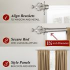 Alternate image 1 for Maytex Premium Smart Scroll Work 18 to 48-Inch Adjustable Single Curtain Rod Set in Nickel