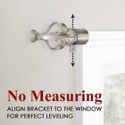 Alternate image 2 for Maytex Premium Smart Scroll Work 18 to 48-Inch Adjustable Single Curtain Rod Set in Nickel