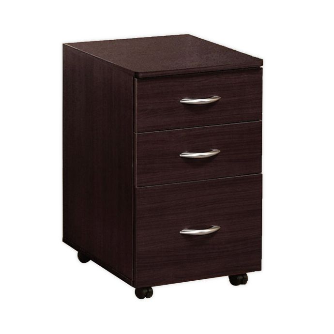 Homeroots 3 Drawer File Cabinet In Espresso Bed Bath Beyond