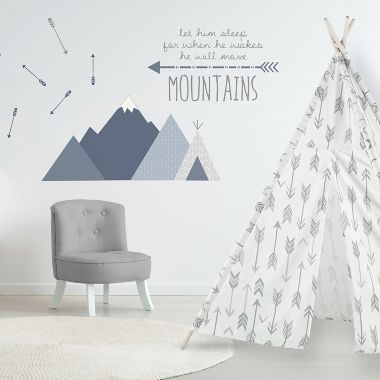 LEVTEX BABY Trail Mix Vinyl Wall Decal in Navy. View a larger version of this product image.