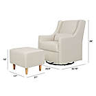 Alternate image 7 for Babyletto Toco Swivel Glider in White Linen with Ottoman