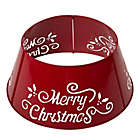 Alternate image 0 for Glitzhome&reg; &quot;Merry Christmas&quot; Die Cut Metal Tree Collar in Red