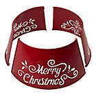 Alternate image 1 for Glitzhome&reg; &quot;Merry Christmas&quot; Die Cut Metal Tree Collar in Red