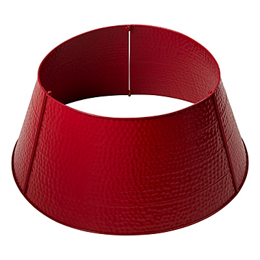 Glitzhome&reg; Hammered Metal Tree Collar in Red. View a larger version of this product image.