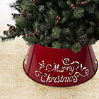 Alternate image 2 for Glitzhome&reg; &quot;Merry Christmas&quot; Die Cut Metal Tree Collar in Red