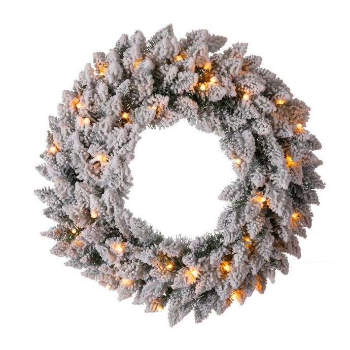 Glitzhome® 24-Inch LED Snow Flocked Pre-Lit Christmas ...