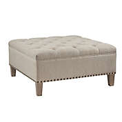 Madison Park&reg; Lindsey Tufted Square Cocktail Ottoman Taupe