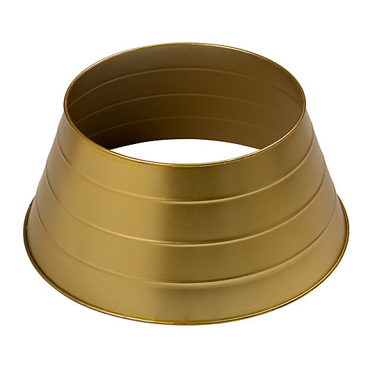 Alternate image 1 for Glitzhome® Painted Metallic Christmas Tree Collar in Gold