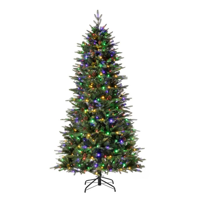 Glitzhome® 7.5-Foot Remote Control Artificial Fir LED Pre ...